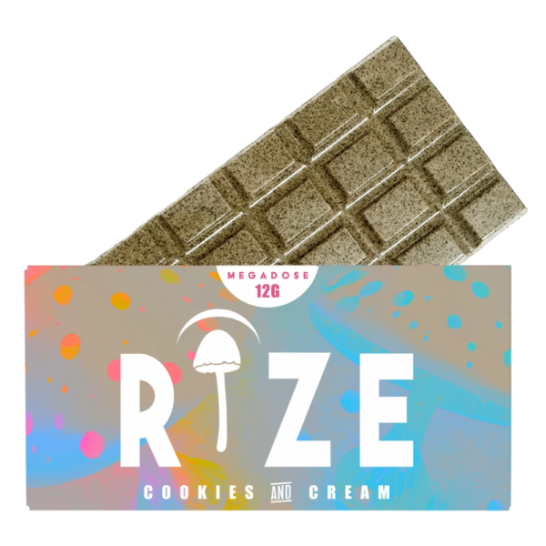 Rize | Cookies & Cream Mushroom Chocolate Bar | Megasdose 12g Bar